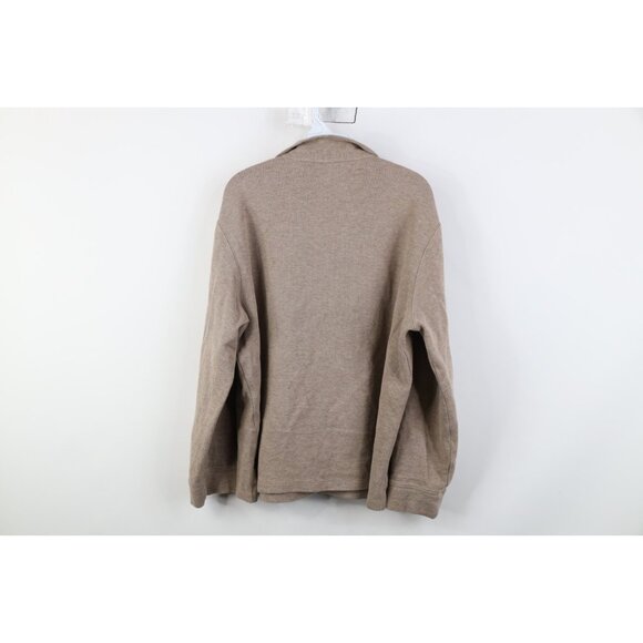 Vtg Ralph Lauren Mens Large Estate Rib Cotton Ribbed Knit 1/4 Half Zip Sweater - Picture 10 of 12